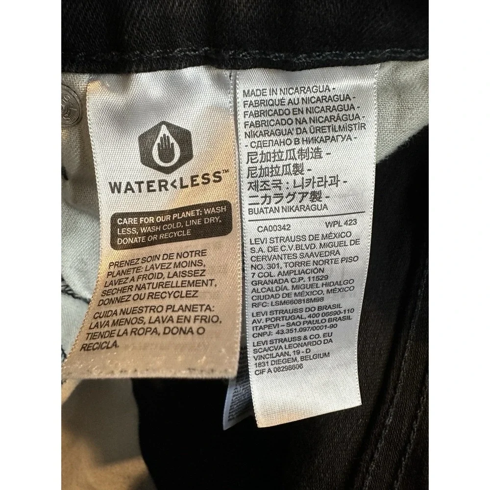 Levi's 514 men's‎ slim straight jean trousers W29 L32 jet black stretch LEVJ559